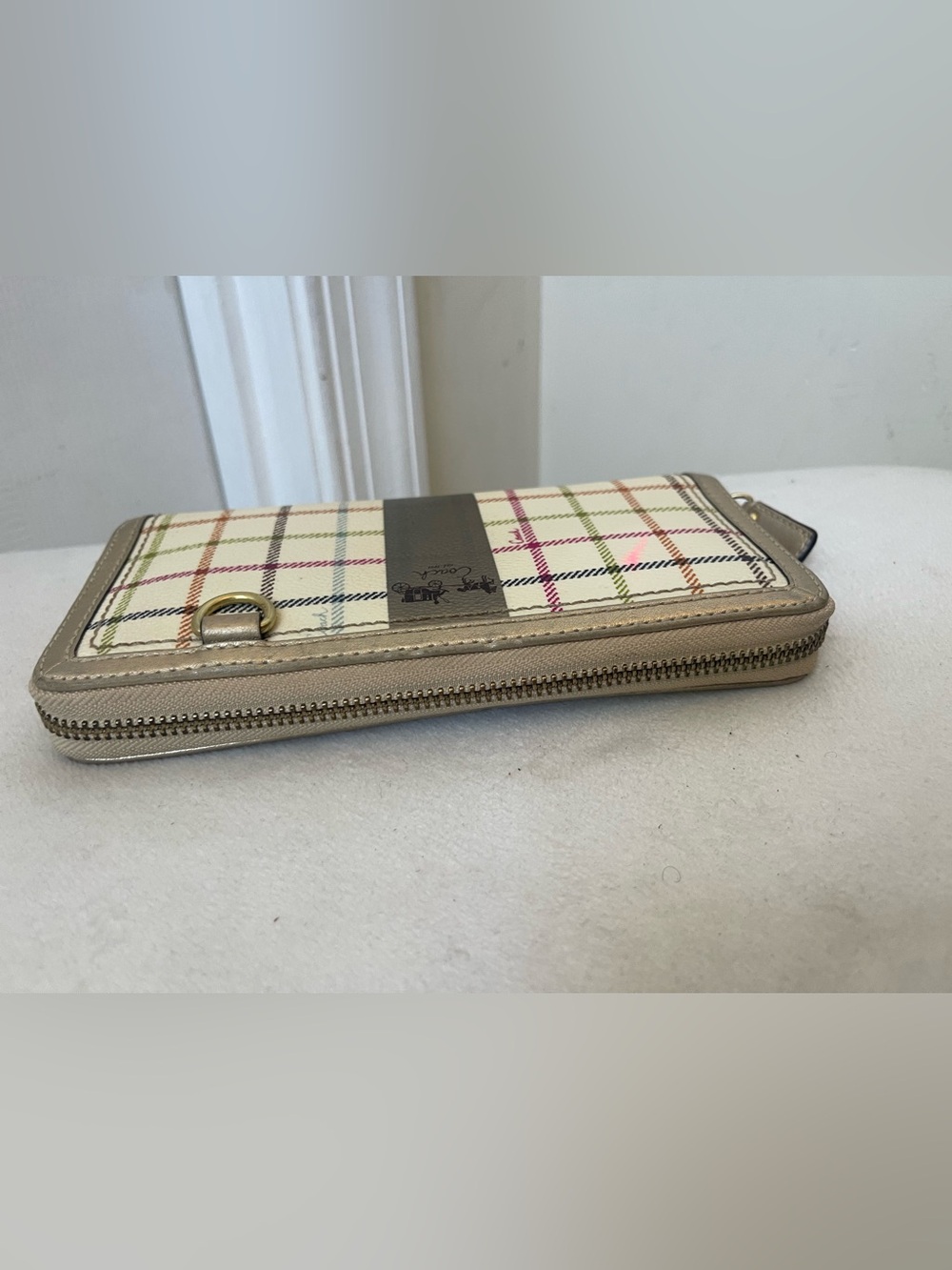 Coach Heritage Stripe Tattersall Plaid Wallet - Picture 6 of 12